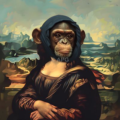 Mona Lisa Schimpanse (KI-Kunstwerk)